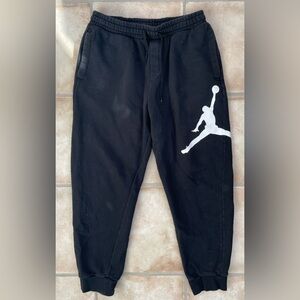 Jordan Jumpman Big Logo Black  Men's Fleece Jogger Pants With Pockets; size L